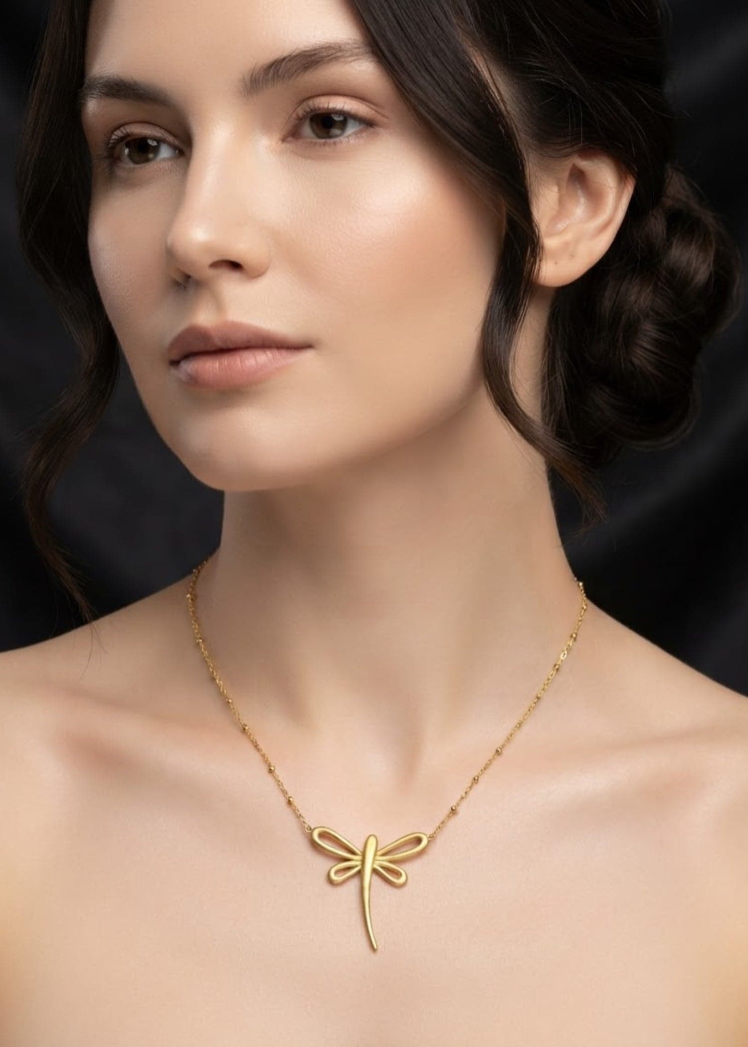 Gold Dragonfly Pendant