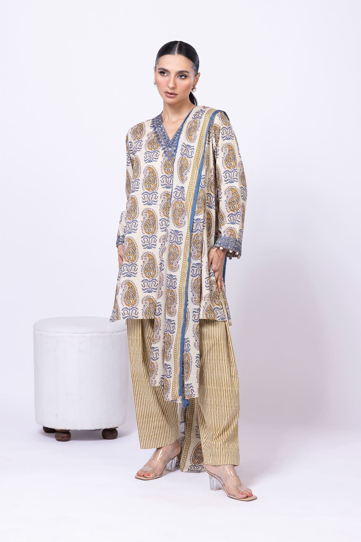 Printed Cambric Shalwar - 25-04E43-07BB-VG
