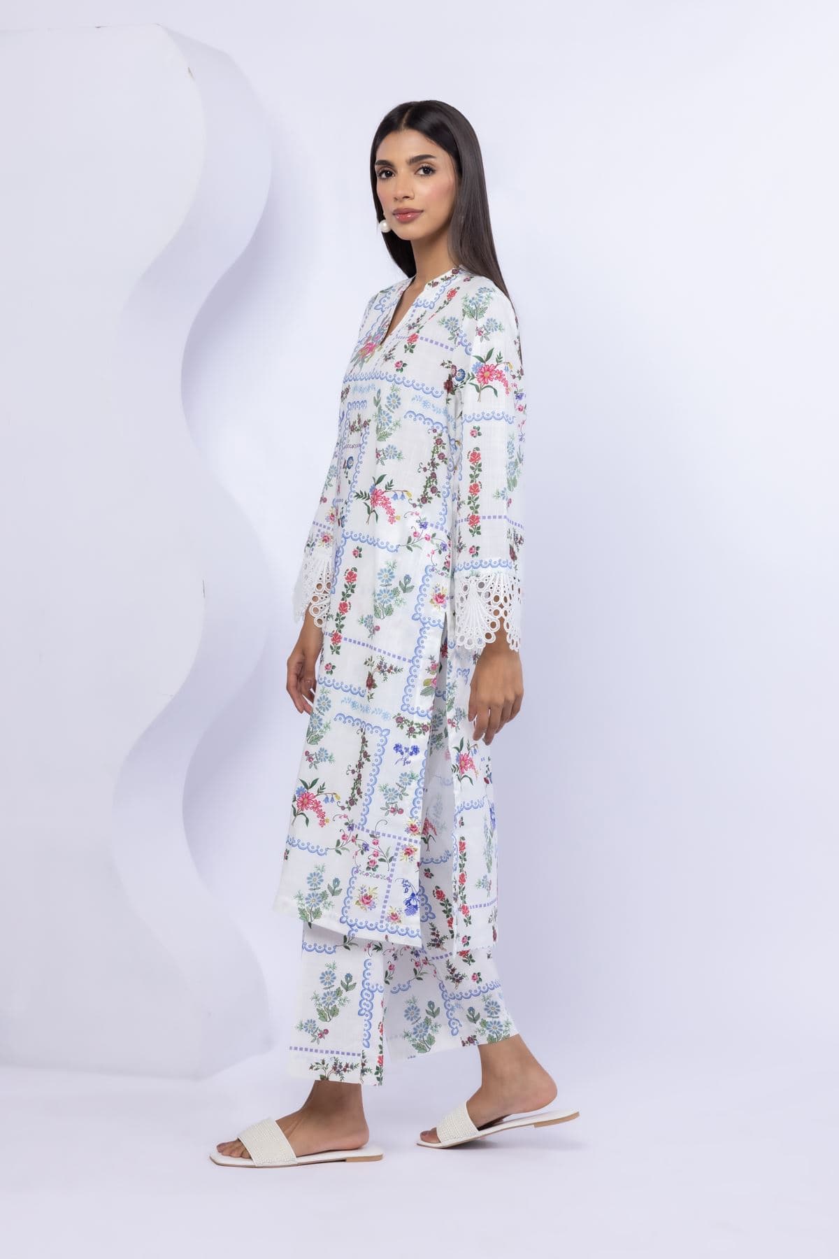 Printed Crosshatch Poplin Pants - 25-05E62-05BB-VG