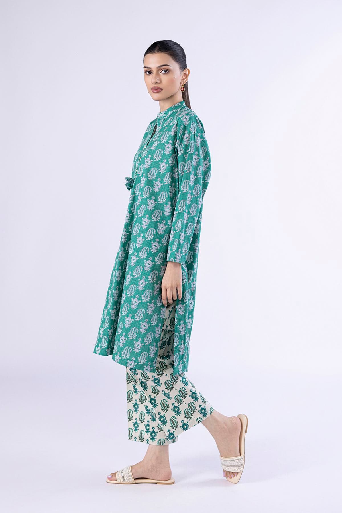 Printed Crosshatch Poplin Pants - 25-06-6E3-02BA-VG